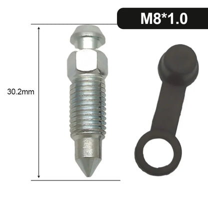 Motorcycle Brake Caliper Oil Drain Deflation Screws M8 M10 with Rubber Cap for Brembo Caliper Air Bleed Nipple Bolts