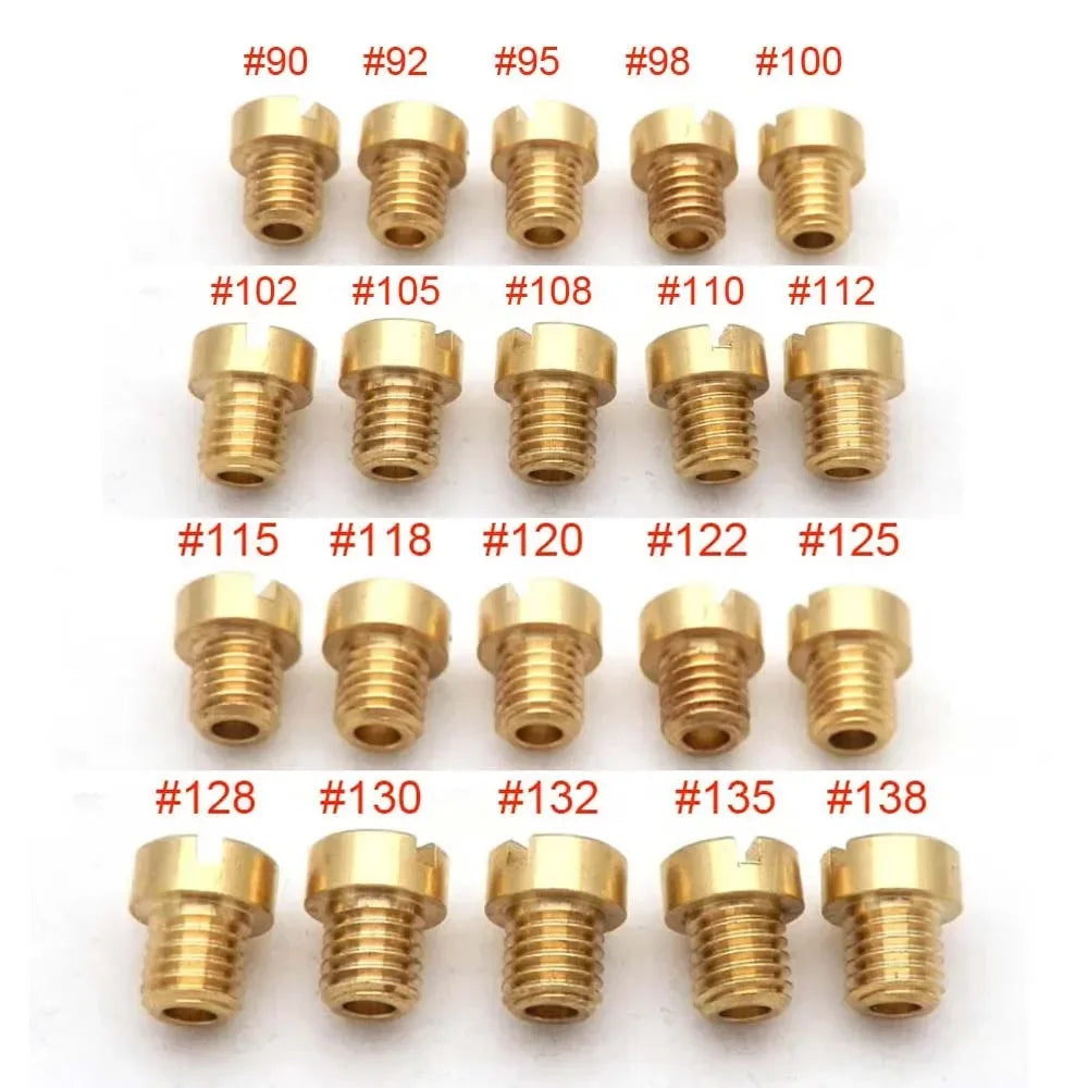 20/10/5pcs 5mm Main Jet M5 Jets for Dellorto Carburetor SHA PHBG NC T5 JNC Tomos A35 Targa LX Sprint Size from 40 to 188