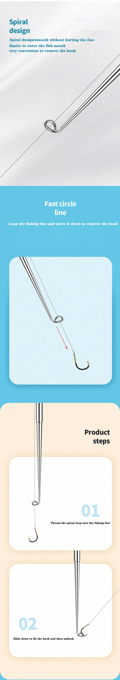 Fishing Hook Unhooker Deep Throat Quick Uncoupling For Carp Fishing Accessories Tools Goods Stainless Steel Safety Extractor