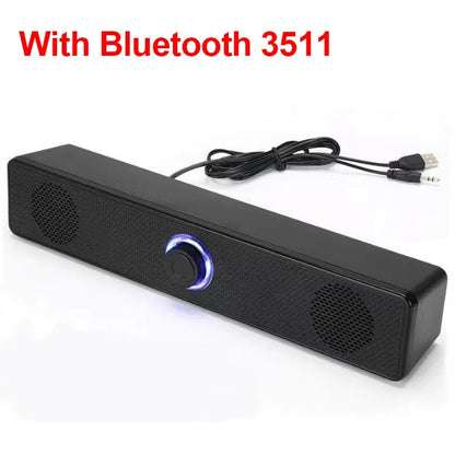 PC Soundbar Wired and Wireless Bluetooth Speaker USB Powered Soundbar for TV Pc Laptop Gaming Home Theater Surround Audio System