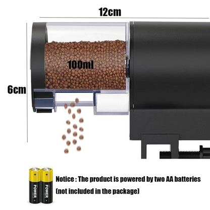100ml Digital Automatic Fish Feeder Programmable Aquarium Food Dispenser with Timer IP66 Waterproof for Pond Turtle Tanks