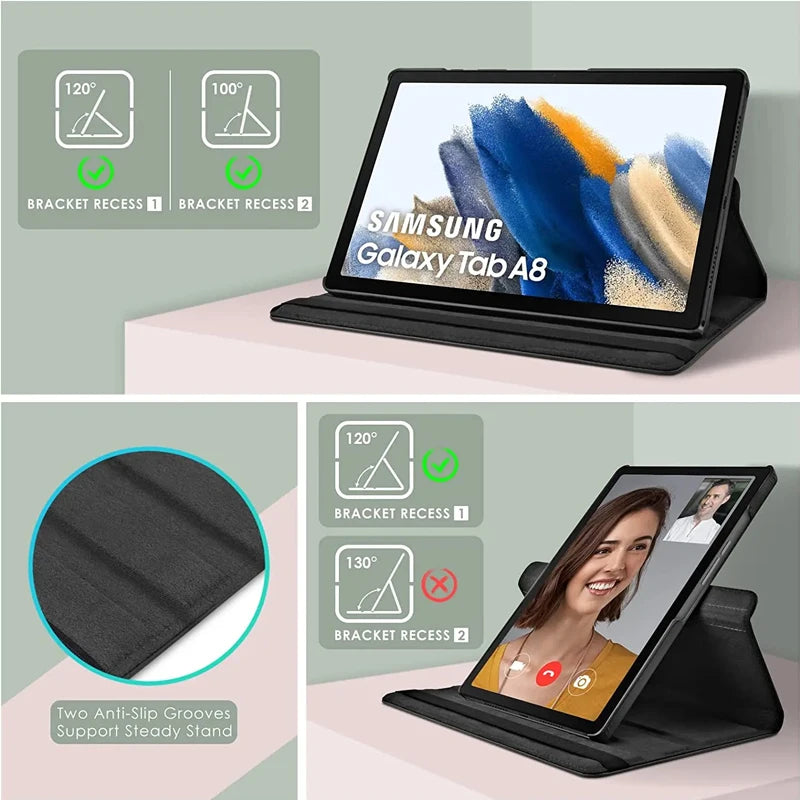 Case For Samsung Galaxy Tab A9+ A11+ A9 A11 Plus 11 inch Tablet Cover for Samsung Tab A9 A11 8.7" 2025 Rotating Leather Cover