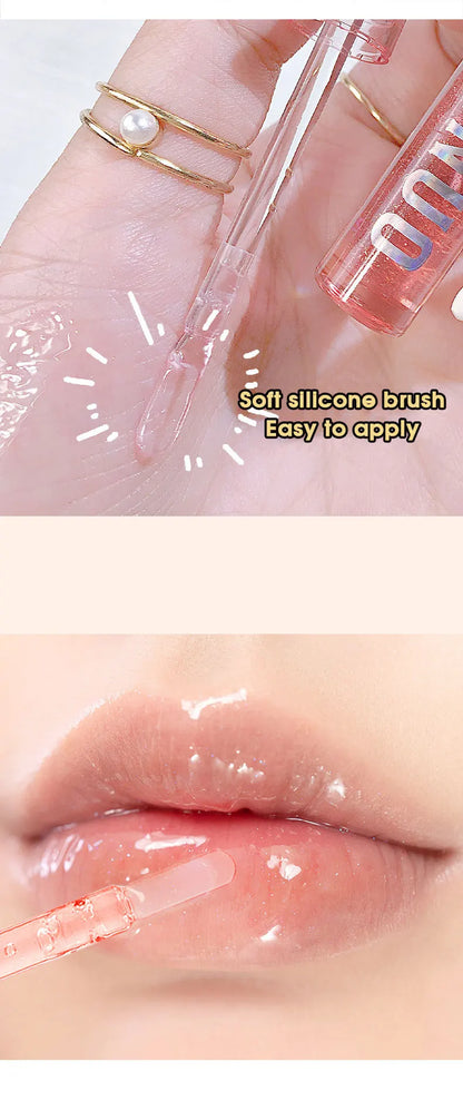 Four pack lip gloss set box, water gloss jelly lip gloss, moisturizing glass lips, not easy to stick to cup