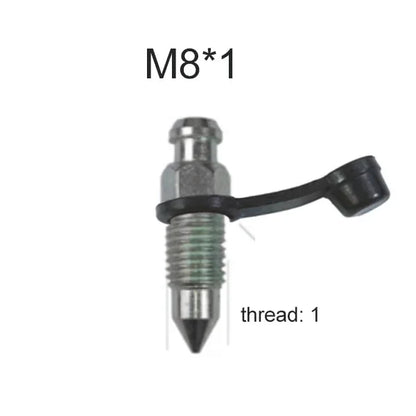 Motorcycle Brake Pump Calipers Exhaust Bleed Screw M8 M10 1.25 1.0 Picth with Rubber Dust Cap for Moped Scooter