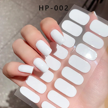 Semi Cured Wraps Fast Gel Nail Sticker Soild Nail Gel Wraps Adhesive Full Cover Gel Nail Decal UV Lamp Cured Manicure Decoration