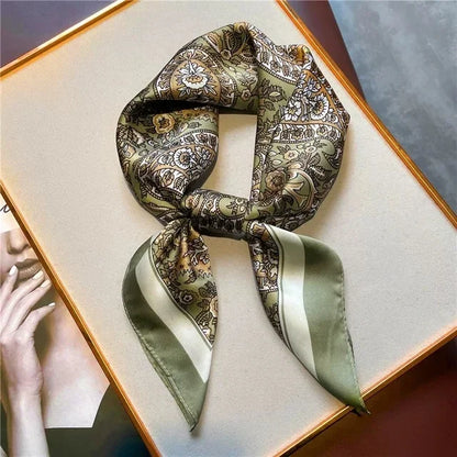 New Fashion Silk Scarf Neckerchief Women's Silk Square Scarf Purse Luxury Scarf for Women Designer Silk Headscarf