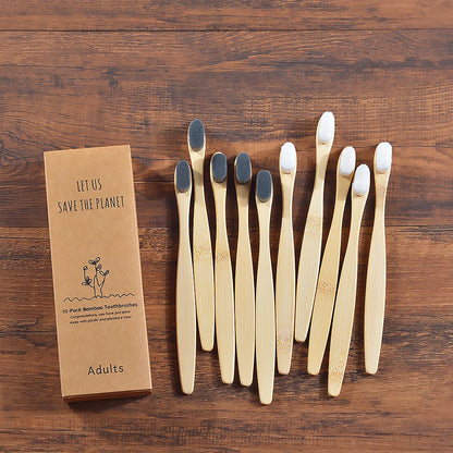 10 Pcs Ultra Fine Soft Hair Eco Friendly Travel Toothbrush Soft Fiber Nano Manual Toothbrush Vegan Teeth Oral Hygiene Care Tools