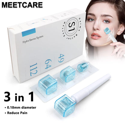 3in1 S1 Derma Roller Stamp Microneedle Dermastamp 49pin 64pin 112pin Replace Head Cartridge Tips Needle Beauty Skin Care 0.2mm