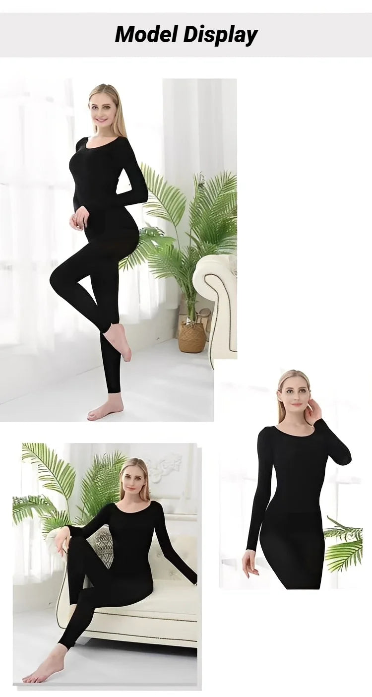 Warm Thermal Underwear Sexy Ladies Intimates Long Johns Women Shaped Sets Female Middle Collar Shaping Clothes Set Winter