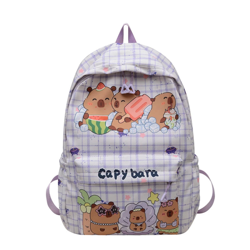 A Lovely Capybara Print Large Capacity Men's And Women's Leisure Backpack, Children's Holiday Birthday Season Gift