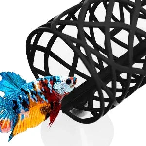 Betta Fish Hideout Cave with Hammock Bed Hollow Tunnel Fish Tank Accessories Aquarium Decorations for Crayfish Shrimp Small Fish
