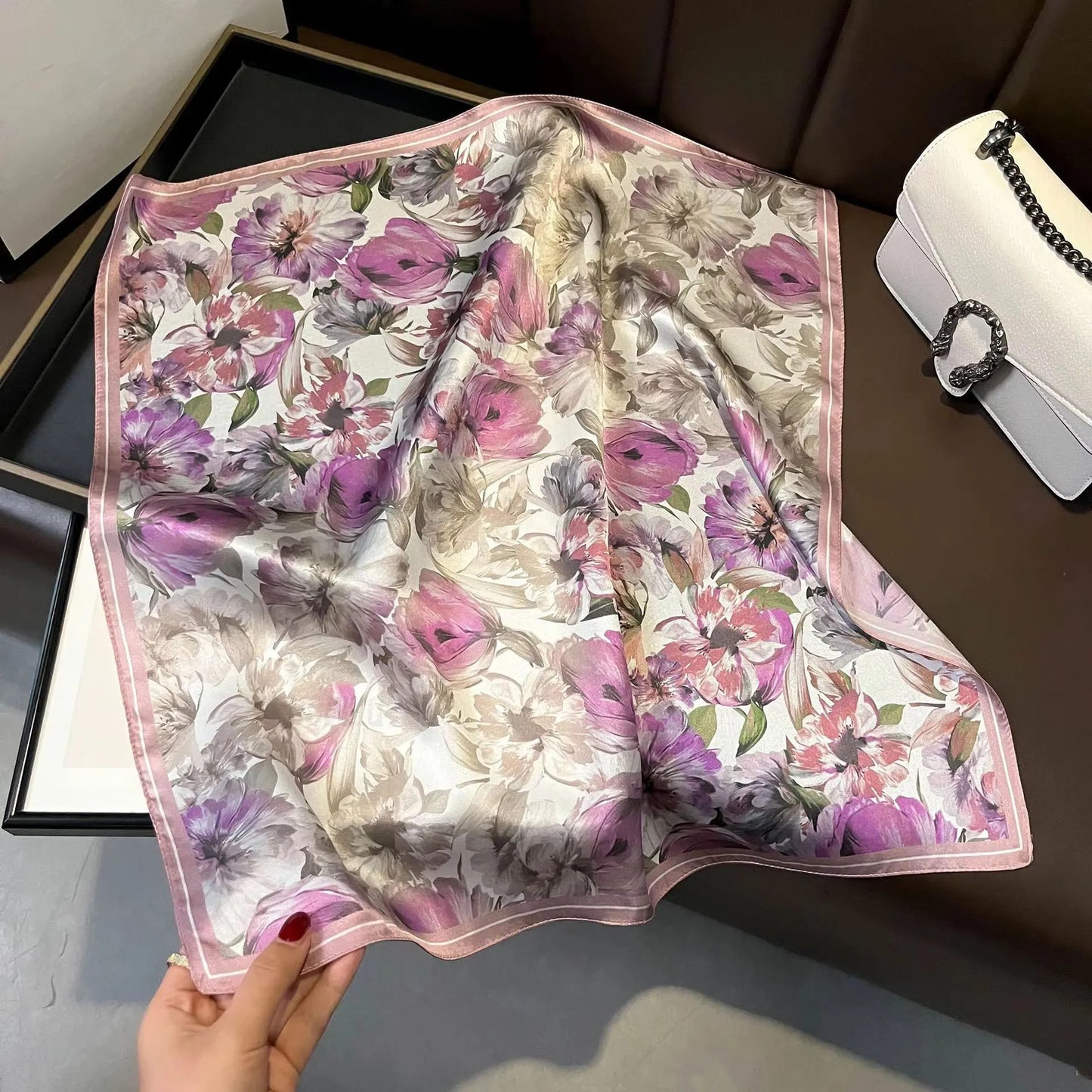 Scarf 100% Silk Bandana Women Square Scarves Wrap Kerchief Spring Fashion Luxury High Quality Headband Hijab Shawls 2026