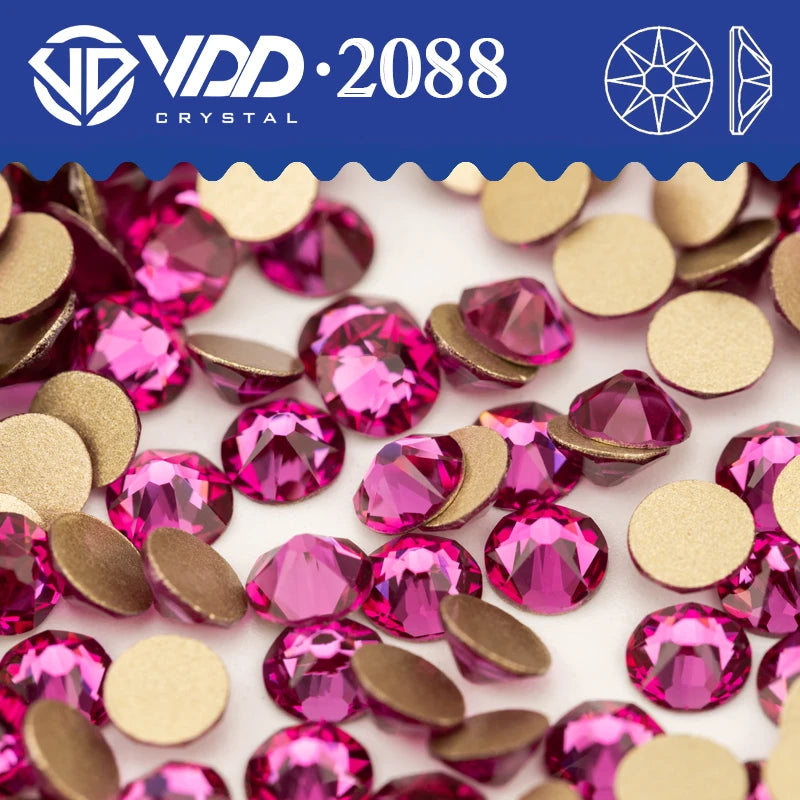 VDD SS16-SS30 High Quality AAAAA 2088 Rhinestones Crystal Flatback 8 Big 8 Small 16cut Stones For DIY Crafts Nail Art Decoration