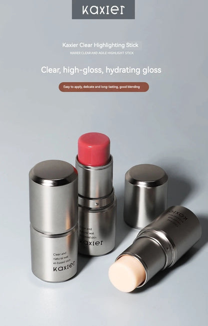 KAXIER High Gloss Stick Highlighter Blush Water Light Shimmer Waterproof Face Contour Illuminator Brighten Contouring Rouge