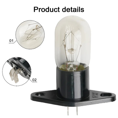 2A 250V 20W Microwave Oven Bulb Refrigerator Lighting Bulb Base Design With Holder Replacement Universal