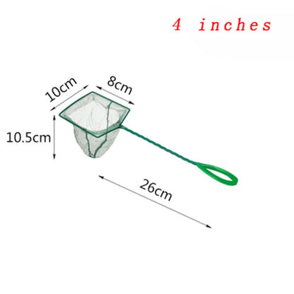 Large 3-12 Inches Fish Net Long Handle Square Aquarium Accessories Betta Shrimp Net Fishing Net Fish Tank Cleaning Tools