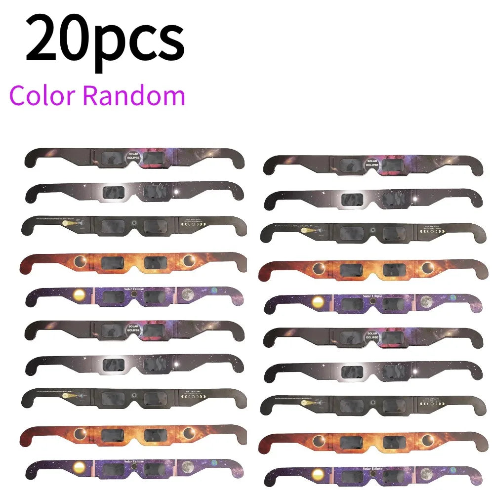 Wholesale 30pcs CE/ISO Certified Paper Solar Eclipse Glasses Safe For Direct Sun Viewing Observe Total Eclipses Partial Eclipse
