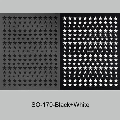 3D Black Pink Stars Stickers for Nails Golden Silvery Stars Adhesive Nail Decals Autumn Winter Festival DIY Nail Art Accessories