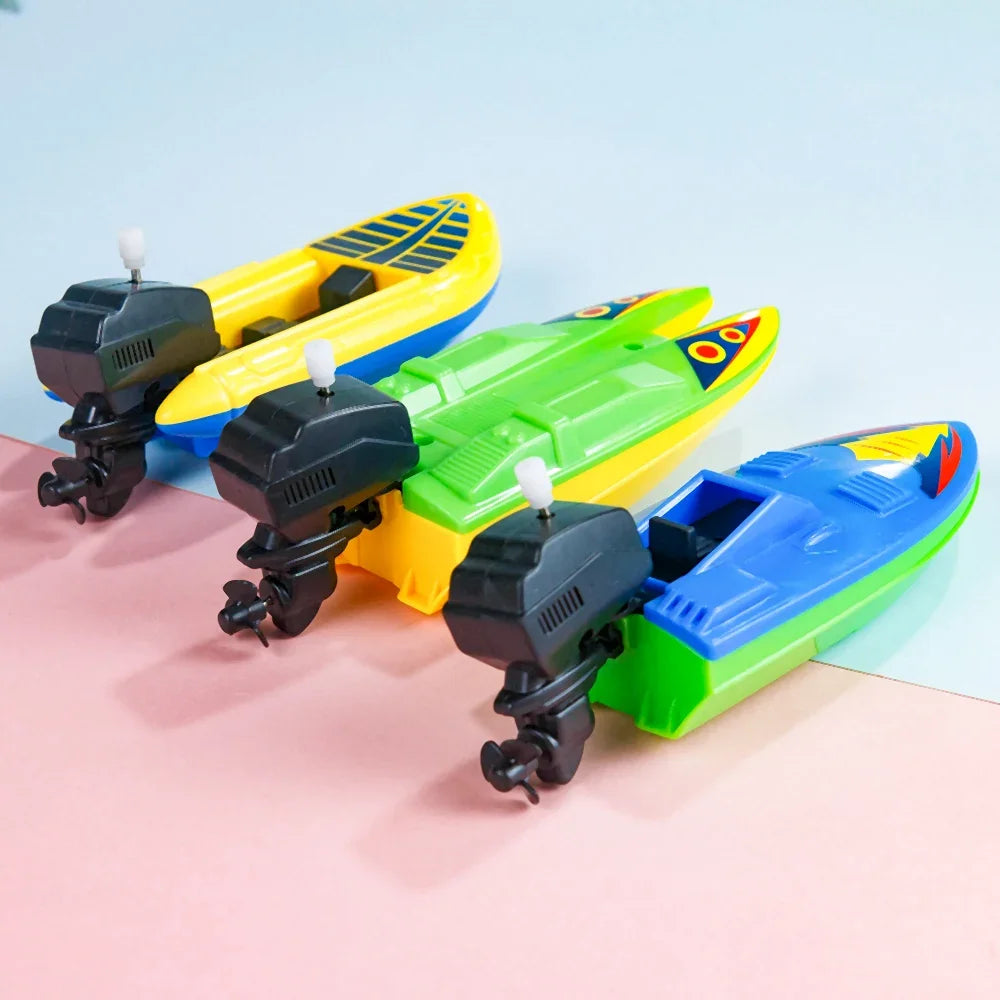 1pc Speed Boat Clockwork Toys Ship Wind Up Float In Water Kid Toys Classic Bathtub Shower Bath Toy for Children‘s Gift Boy Toys