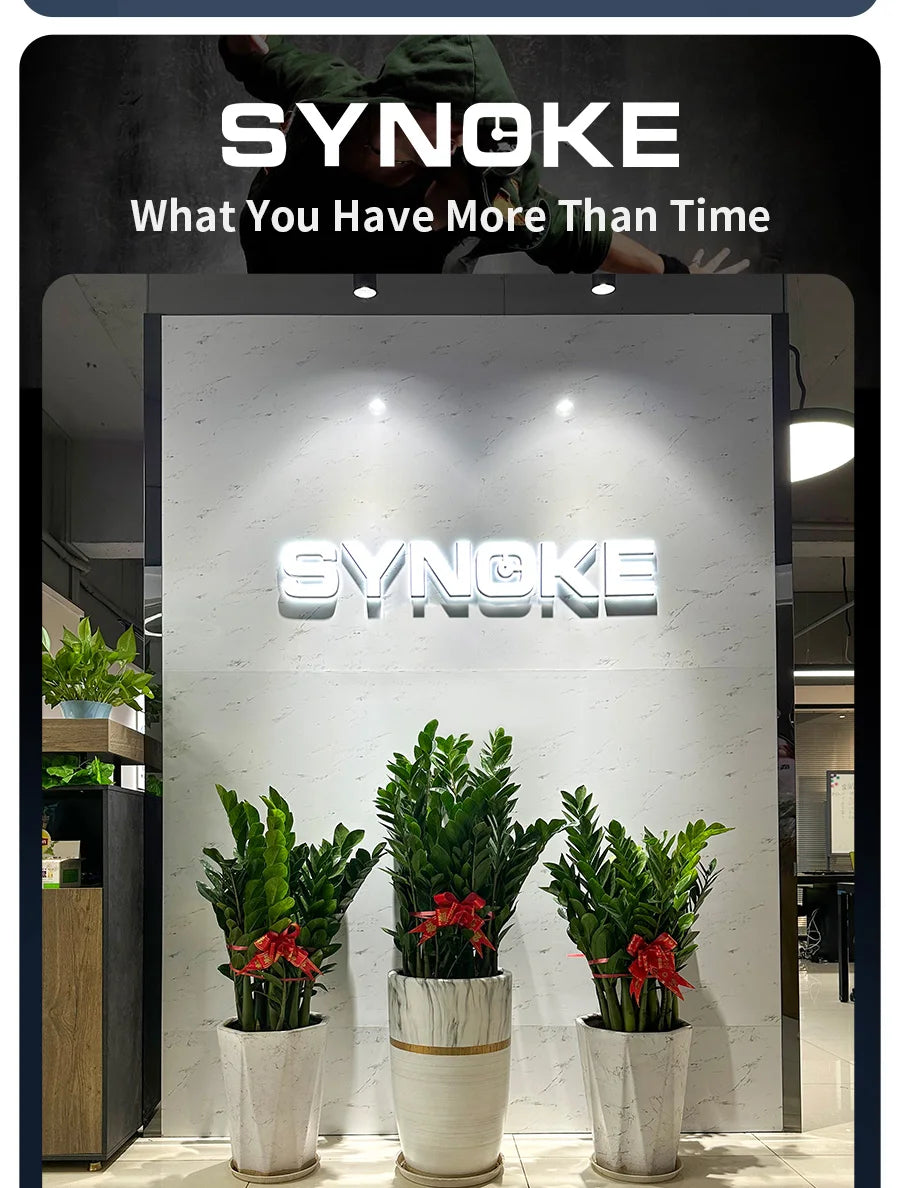 SYNOKE Digital Watch Student Electronic Outdoor Sports Boy Luminous Waterproof MultiFunction Watch Retro Square Watch