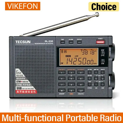 VIKEFON PL-330 FM/MW/SW/LW SSB DSP Full-Band Radio Multi-functional Portable Radio Receivers High Sensitivity Radio PL330