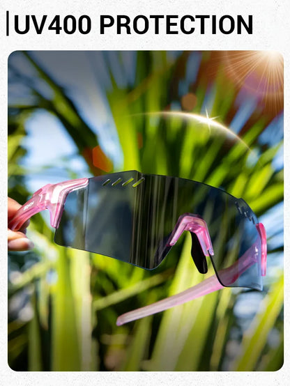 SCVCN Red Photochromic UV400 Sunglasses Cycling Glasses Sports for Men Mountain Bike Road Bicycle Eyewear Fashion Goggles MTB