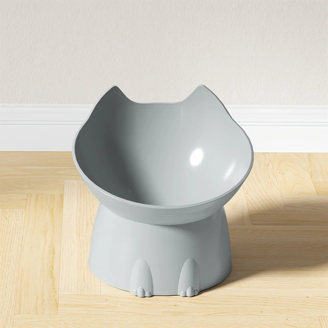 1pcs WhiskerWare Elevated Cat Bowl, Anti-Tip Plastic Raised Pet Feeding Dish with Tilted Edge, Neck Protection Kitty Food