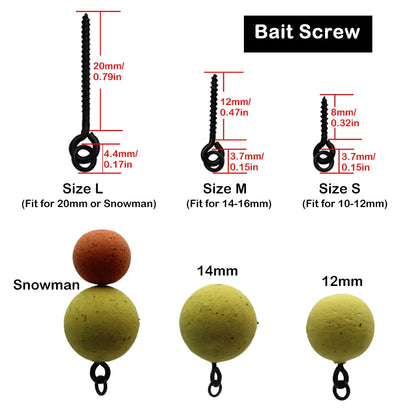 Carp Bait Screws With Ring Mirco Swivel Carp Bait For Carp Ronnie Rig Zig Chod Boilies Screws Carp Hiar Rig Terminal Tackle