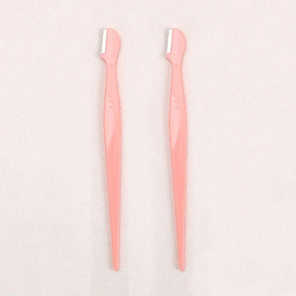 Karsyngirl 2/3/5Pcs Straight Handle Round Head Eyebrow Trimmer Beauty Tools Beginner Anti-scratch Eyebrow Trimmer Eyebrow Razor