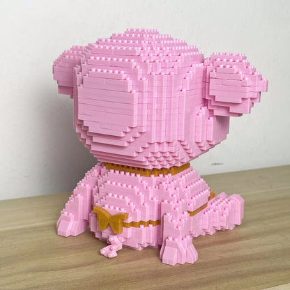 Knew Built Cute Pink Smile Pig Micro Mini Building Blocks Toy - Bringer of Good Mood and Fortune Bricks Deco at Home Office