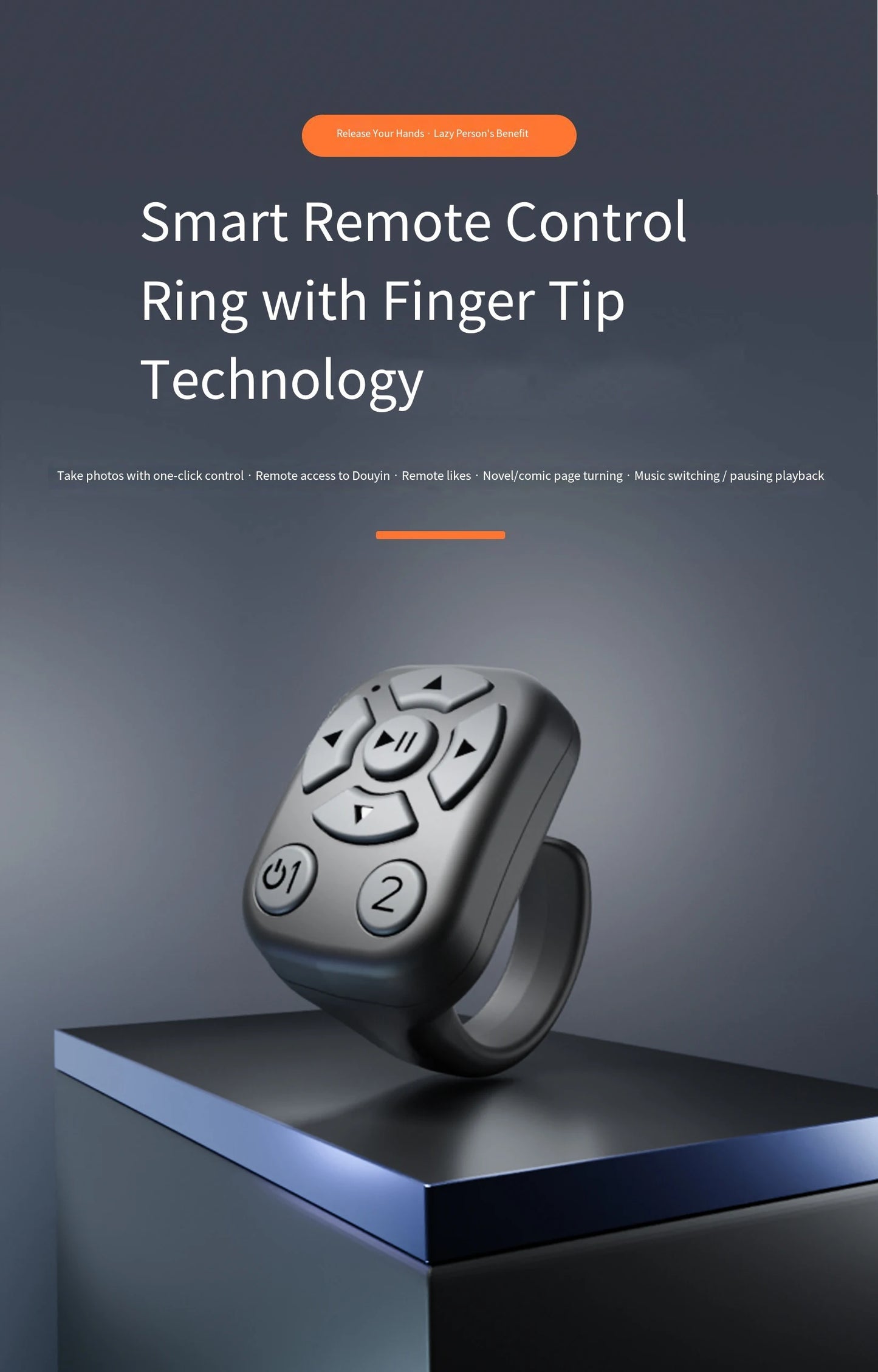 Wireless Automatic Clicker Remote Control Page Turner Continuous Click Device for eBooks Wireless Selfie Button Scroll Function