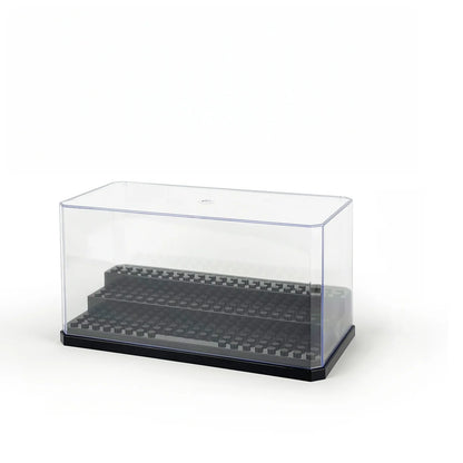 Display Case Clear Shelf Wide 3 Tier Box for Minifigures - Acrylic Protector for Small Pop Figures - Transparent Showcase Storag