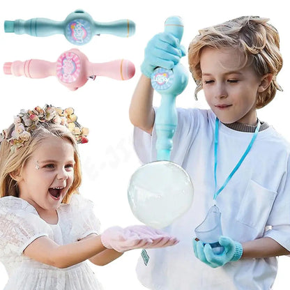 Elastic Smoke Bubble Machine USB Rechargeable Portable Bubble Maker Elastic Bubble Fog Wand for Kids  Electric Bubble Blower