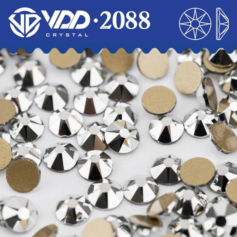 VDD SS16-SS30 High Quality AAAAA 2088 Rhinestones Crystal Flatback 8 Big 8 Small 16cut Stones For DIY Crafts Nail Art Decoration