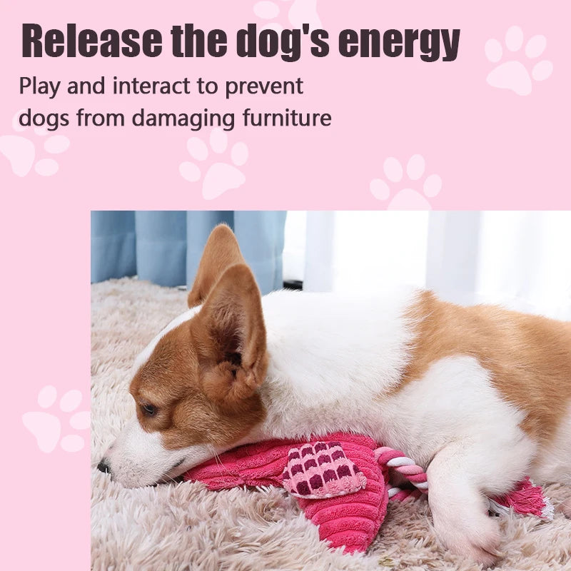 1PC Animal Shape Squeaky Toys Plush Dog Toy Cute Bite Resistant Corduroy Dog Toys for Small Large Dogs Puppy Pet Dog Accessories