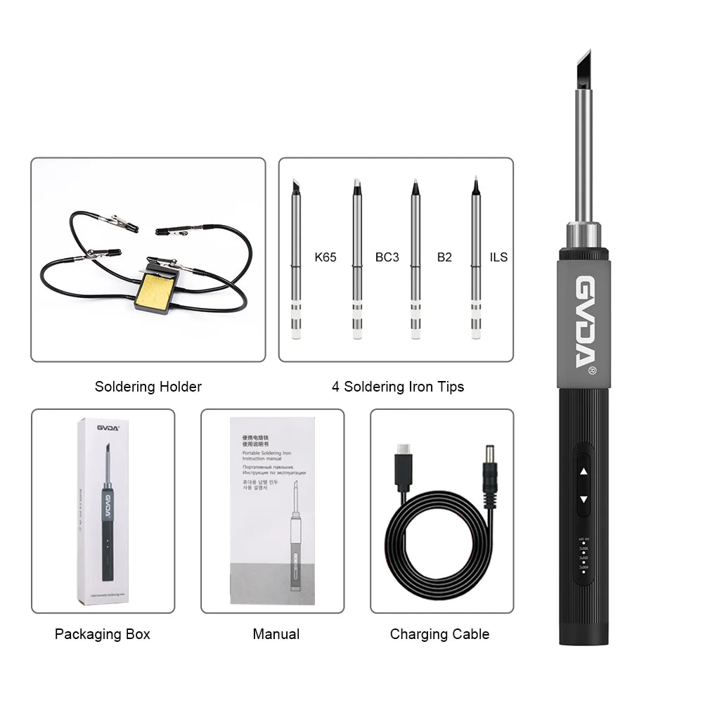 GVDA Electric Soldering Iron Welding Tool Ceramic Heater Welding Solder Rework Station Repair Heat Pencil Portable Soldering Pen