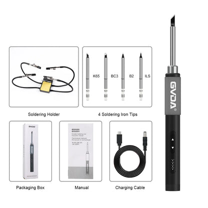 GVDA Electric Soldering Iron Welding Tool Ceramic Heater Welding Solder Rework Station Repair Heat Pencil Portable Soldering Pen