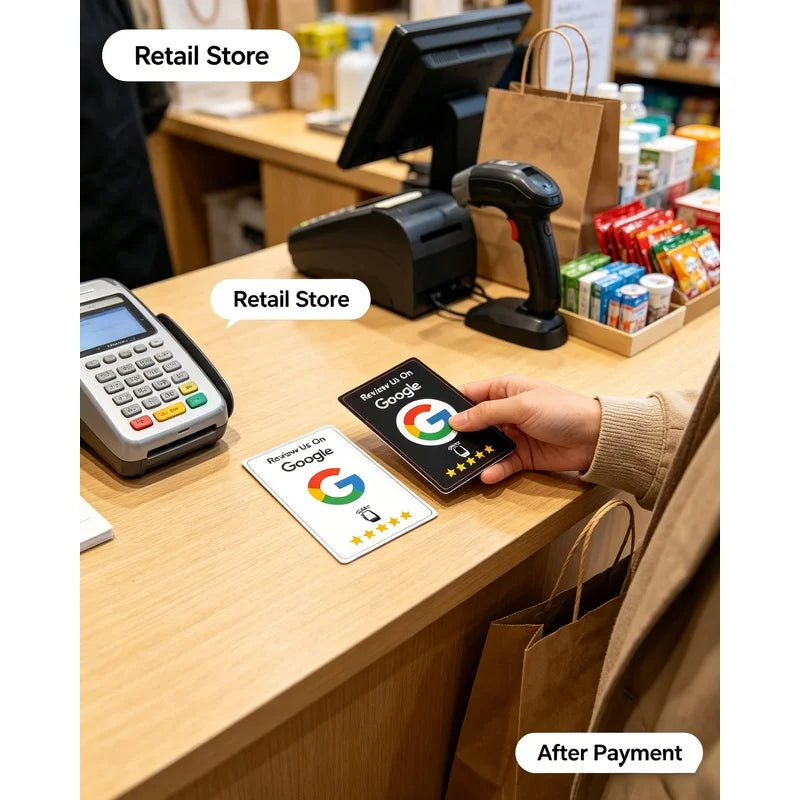 100Pcs Black Premium Wear‑Resistant Matte Finish Reusable Google Review Tap NFC Card Programmable NFC Tap Card User‑Friendly