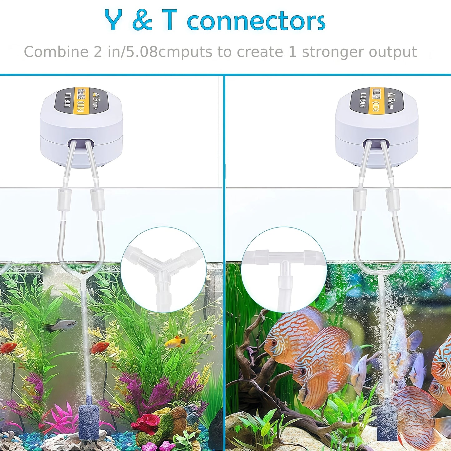 40/20 Pieces Aquarium Air Pump Connector Kit - Durable Plastic Airline Connectors, 4 Unique Designs for Fish Tank Oxygen Distrib
