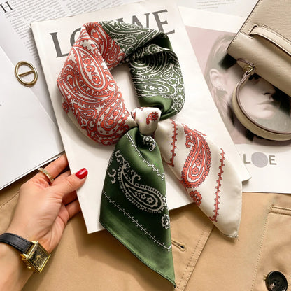 New Fashion Silk Scarf Neckerchief Women's Silk Square Scarf Purse Luxury Scarf for Women Designer Silk Headscarf