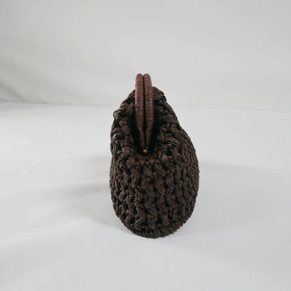 Elegant Ladies Chain Woven Handbag Straw Shoulder Bag Fashionable Raffia Crossbody Beach Bag Summer New Versatile Women's Bag