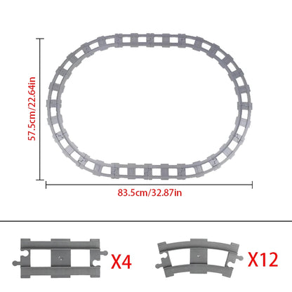 Big Size Building Block Bricks Train Tracks Crossover Parts Switch Straight Curved Duploes Accessories DIY Toy For Children Gift