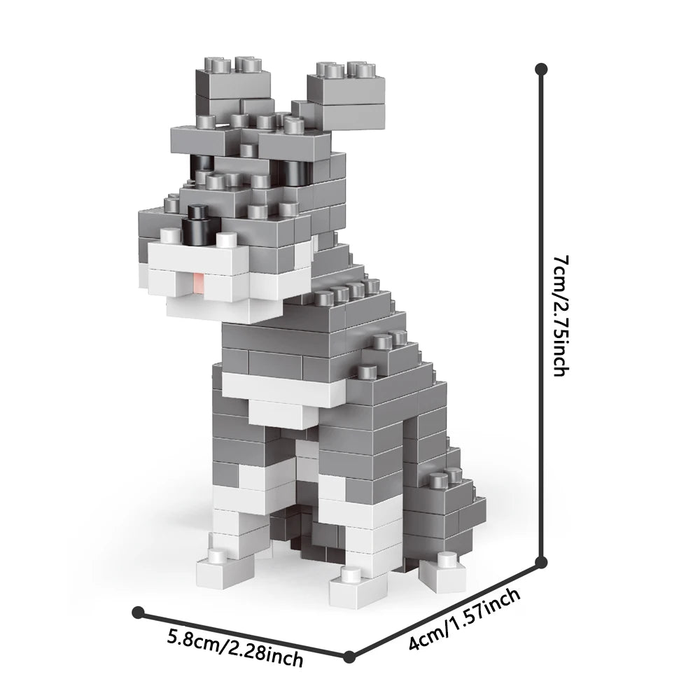 Knew Built Schnauzer Dog Model Micro Mini Building Blocks Toy Perfect Toy for Pet Enthusiasts Lovely Display Piece Dachshund Pet