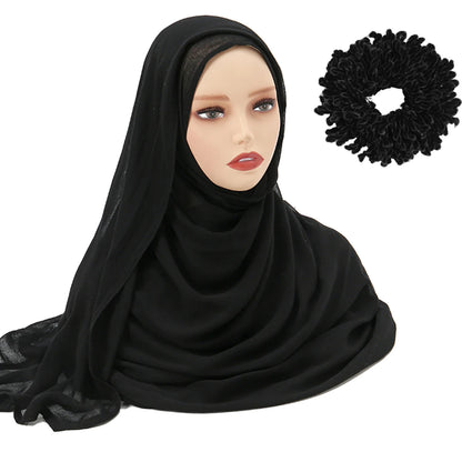 Fashion Modal Hijab Rayon Cotton Shawls Muslim Hijabs For Women Plain Scarf Big Size Headscarf Islamic Turban Headband 190*85cm