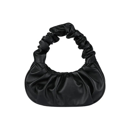 HOMEFISH Fashion Pleated PU Cloud Handlebags for Women Leisure Armpit Shoulder Bags Dumpling Handbag Female Shopping Hand Bags