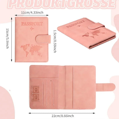 Travel Passport Cover Holder Case PU Leather Men Women Ticket Wallet Protective with Credit Card Holder Protector Cover Case