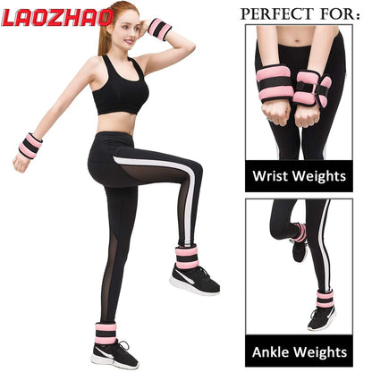 1Pair Adjustable Ankle & Wrist Weights - Neoprene Leg & Arm Weights for Women,Men,Kids - Strength Training for Running,Yoga, Gym