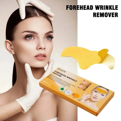 10pcs/box Forehead Wrinkle Patch Lightening Forehead Wrinkle Gel Patch Hydrolyzed Collagen Firming Mask Facial Skincare Stickers