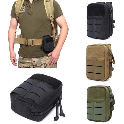 Tactical Mini Belt Pouches, Multi-Purpose Small Battery Case Compact Utility EDC Card Slot Holder Waist Bags Military Molle Pack