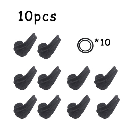 10PCS Bait Holder Plastic Fishing Hook Keeper Lure Safety Holder With 2 Rubber Rings For Fishing Rod Pole Fishing Tackle